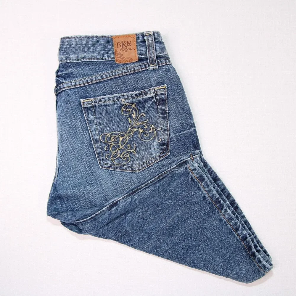 BKE Denim Medium Wash Blue Jean Bermuda Shorts Women's Size 27